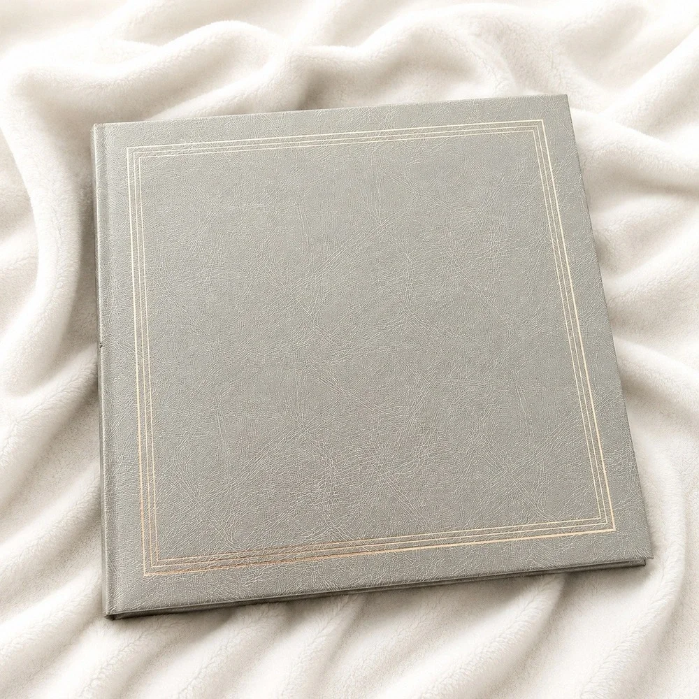 Vintage Pioneer Scrapbook‎ Photo Album Expandable Memory Book Gray Gold 18 Page